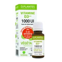 Vitamine D3 Vegetale 1000ui Compte Gouttes 15ml+5ml offert D. Plantes