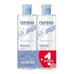 Eau Micellaire Démaquillante Hydratante 2x400ml Aquareva Visage et Yeux Peaux Déshydratées Noreva
