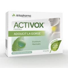 Adoucit La Gorge Menthe et Eucalyptus 24 Pastilles Arkopharma