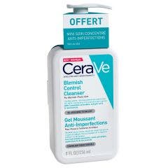 Gel Moussant Anti-Imperfections 236ml Cleanse Visage + Mini Soin Concentré Anti-Imperfections 3ml offert Cerave