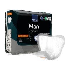 Protection urinaire adhésive homme 5G 29x23cm x15 Man Formula 2 Incontinence Modérée Abena