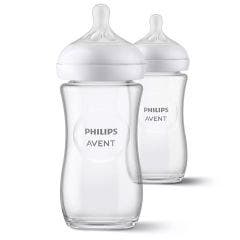 Biberon En Verre 2x240ml Natural Response 1 Mois et + Avent