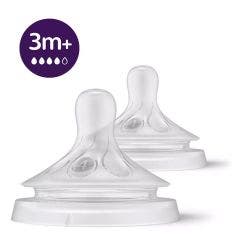 Tétine Débit 4 x2 Natural Response 3 Mois et + Avent