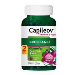 Cheveux & Ongles Croissance 60 gummies Goût Fruits rouges Nutreov