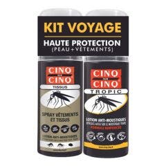 Kit Voyage Haute Protection Anti-Moustique 100ml Spray Vêtements et Lotion Dès 24 Mois Cinq Sur Cinq