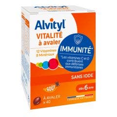 Vitalité à Avaler 40 Comprimés Goût Chocolat Dès 6 Ans Alvityl