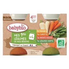 Petits Pots Bio 4x130g Mes 1er Légumes de Nos Régions Dès 4 Mois Babybio