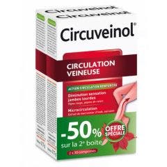 Jambes Légères 2x30 Comprimés Circuveinol Action Circulation Renforcée Nutreov