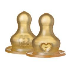 Tétine Biberon x2 Slow Flow En Caoutchouc Naturel Bibs