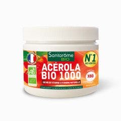 Acérola Bio 1000 60 comprimés à croquer Vitamine C naturelle Santarome