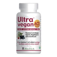 Vitalité, Système Nerveux, Peau 40 Gélules Ultra Vegan ACE Physiodix Holistica