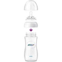 Biberon Pp Tetine Silicone Debit Liquides épaissis 330 ml Natural 6 Mois Et Plus Avent