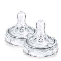 Tetines Silicone Debit Rapide 6 Mois Et Plus Lot De 2 Natural Avent