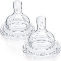 Tetines Silicone Debit Lent X2 Classic+ 1 Mois Et Plus Avent