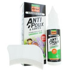 Shampooing Lavande Bio Anti Poux Et Lentes + Peigne 100ml Cinq Sur Cinq