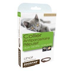 Collier Antiparasitaire Repulsif Aux Actifs Naturels Pour Chat 35cm Zoostar