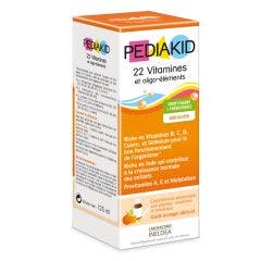 22 Vitamines & Oligo-elements Sirop Orange Abricot 125ml Pediakid