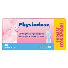Serum Physiologique stérile 40 Unidoses de 5ml Gilbert