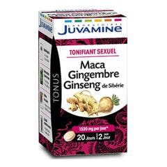 Maca Ginseng Gingembre Tonifiant Sexuel 40 Comprimes Juvamine