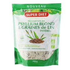 Super Diet Teguments De Psyllium Blond & Graines De Lin Bio 200g Superdiet