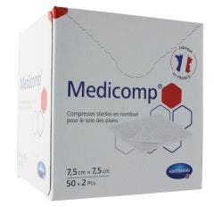 Compresses Sterile Non Tissees 7.5x7.5cm 50 Sachets De 2 Medicomp Hartmann