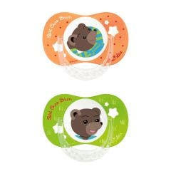 Sucettes Physiologiques avec anneau Petit Ours Brun x2 6 à 18 mois Luc Et Lea