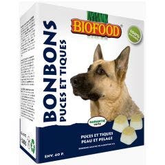 Bonbon Anti Puces Et Tiques Maxi Graisse De Mouton Et Ail Chien 40 Pieces Biofood