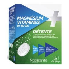 Magnesium + Vitamines B1 B2 B6 24 Comprimes Effervescents Nutrisante