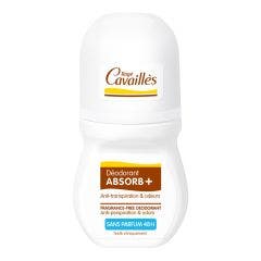 Déodorant Roll-on Anti-transpiration Sans Parfum 48h 50ml Absorb + Rogé Cavaillès