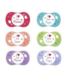 Sucette Symetrique Silicone J'aime 6 Mois Et Plus Luc Et Lea