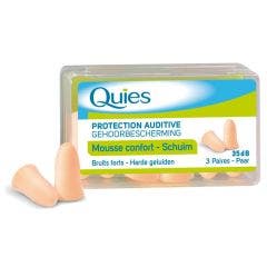 Protection Auditive Mousse Confort Couleur Chair 3 Paires Quies