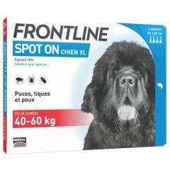 Spot-on Chien XL de 40-60kg 4 Pipettes de 4,02ml Frontline