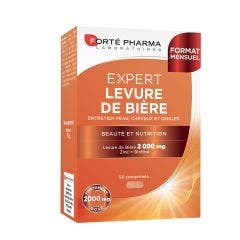 Levure de Bière Cheveux Ongles et Peau enrichie en Zinc et Biotine 56 comprimés Expert Cheveux Forté Pharma