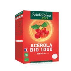 Acérola Bio 1000 20 comprimés à croquer Vitamine C naturelle Santarome