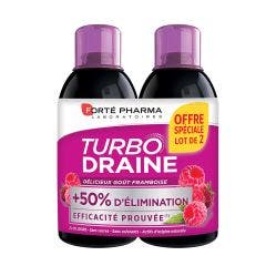 Draineur Minceur et Elimination Goût Framboise 2x500ml TurboDraine Forté Pharma