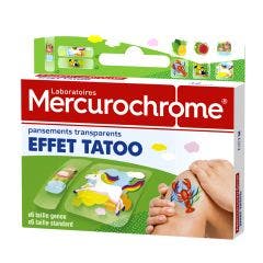 Pansements Transparents Effet Tatoo 2 Tailles X12 Mercurochrome