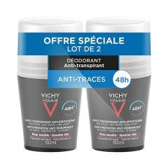 Deodorant Bille Anti-transpirant 48h Peaux Sensibles 2x50 ml Homme Vichy