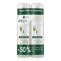 Shampooing Sec Extra Doux 2x150 ml Lait D'Avoine Tous Types De Cheveux Klorane