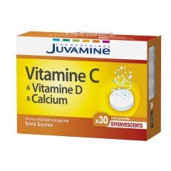 Fizz Vitamine C + D & Calcium 30 Comprimes Effervescents Juvamine