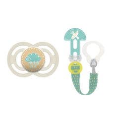 Sucette Symétrique + Attache Sucette Perfect 6 Mois et Plus Mam