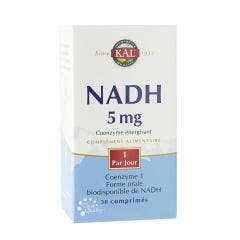 Nadh 30 Comprimes Coenzyme Energisant 5mg Solaray