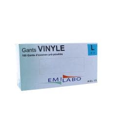 Emilabo Gants Vinyle X100 L 8-9 Cooper