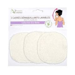 Carres Demaquillants Lavables Bambou Ecru X3 Eco Belle Les Tendances D'Emma