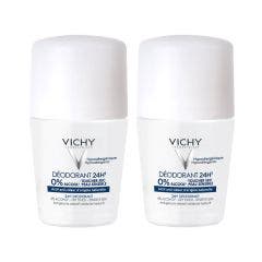 Toucher Sec 24h Peaux Sensibles 2x50ml Déodorant Roll-on Vichy