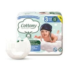 Cottony Couches avec du Coton Bio 38 Couches Taille 2 (3-6 kg) 