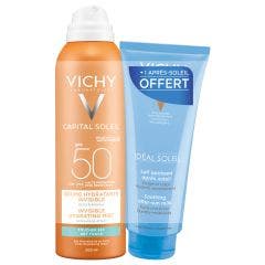 Brume Hydratante Invisible SPF50 200ml +Lait Apaisant Après-soleil Offert Ideal Soleil Vichy