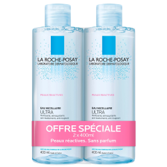 Eau Micellaire Ultra 2x400ml Toilette Physiologique Peaux Reactives La Roche-Posay