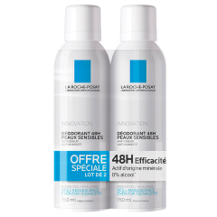 Spray 48h 2x150ml Déodorants Physiologiques Peaux sensibles La Roche-Posay