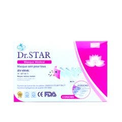 Masques chirurgicaux jetables roses 5 sachets de 10 Type IIR EN 14683:2019+AC:2019 Dr Star