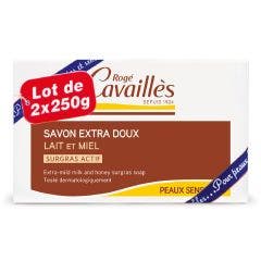 Savon Extra Doux Lait Et Miel 2x250g Surgras Actif Rogé Cavaillès